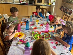 Birthday party in the kitchen